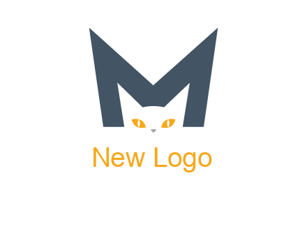 cat face letter m logo