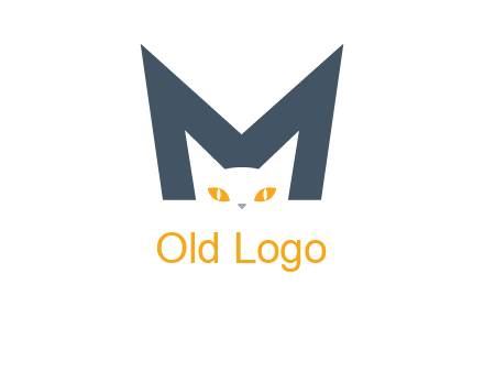 cat face letter m logo