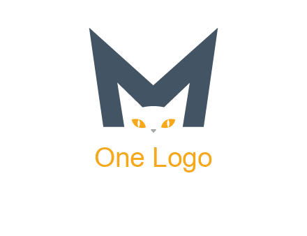 cat face letter m logo