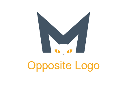 cat face letter m logo