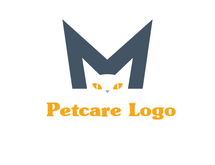 cat face letter m logo