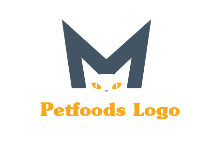 cat face letter m logo