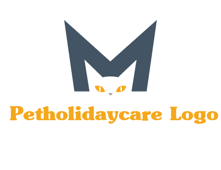 cat face letter m logo