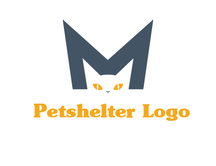 cat face letter m logo
