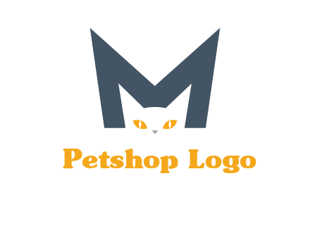 cat face letter m logo