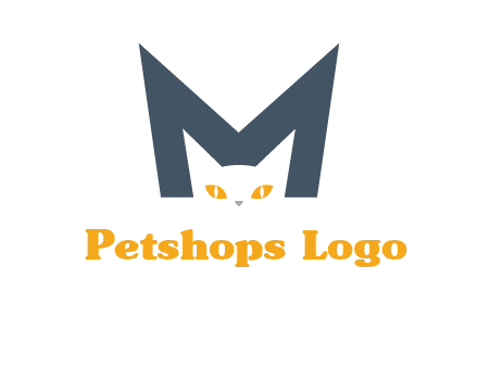 cat face letter m logo