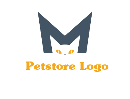 cat face letter m logo