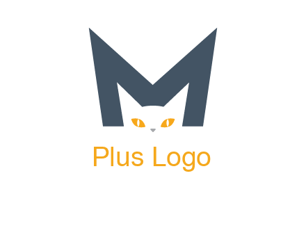 cat face letter m logo