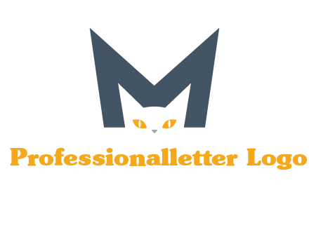 cat face letter m logo