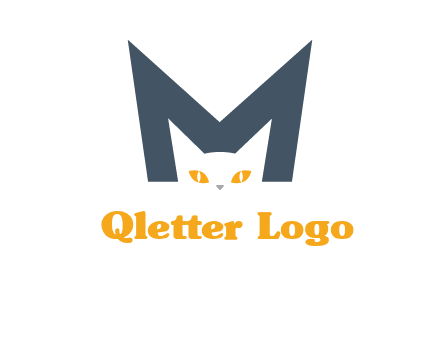 cat face letter m logo