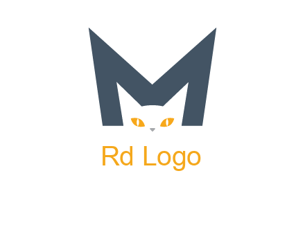cat face letter m logo