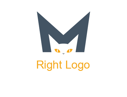 cat face letter m logo