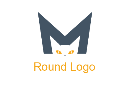 cat face letter m logo