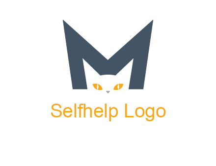 cat face letter m logo