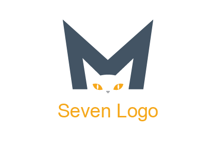cat face letter m logo