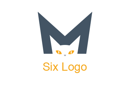 cat face letter m logo