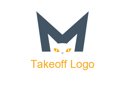 cat face letter m logo
