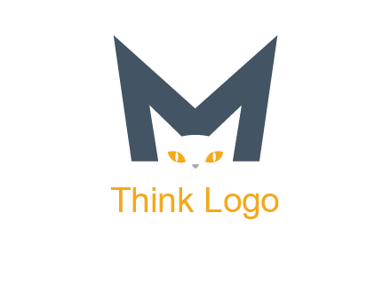 cat face letter m logo