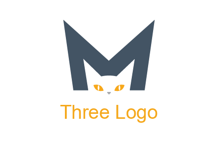 cat face letter m logo