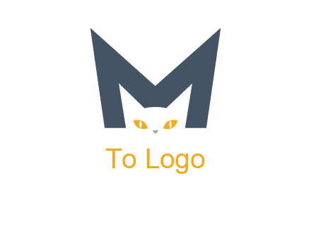 cat face letter m logo