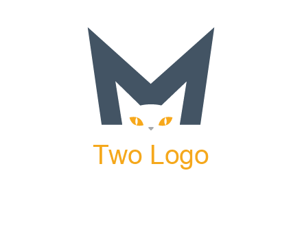 cat face letter m logo