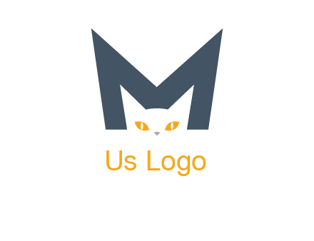 cat face letter m logo