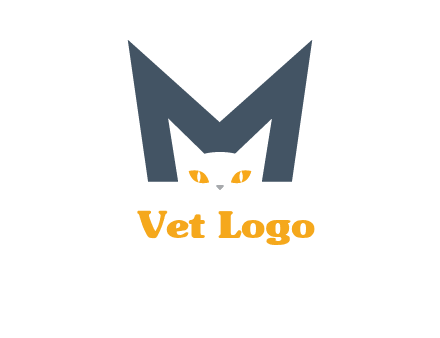 cat face letter m logo