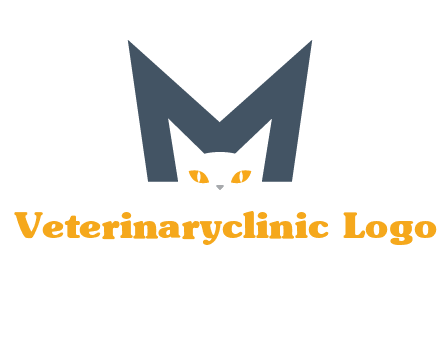 cat face letter m logo