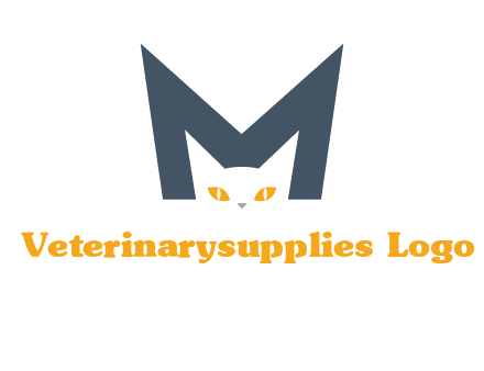 cat face letter m logo