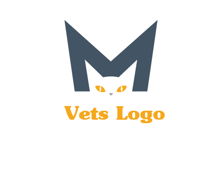 cat face letter m logo