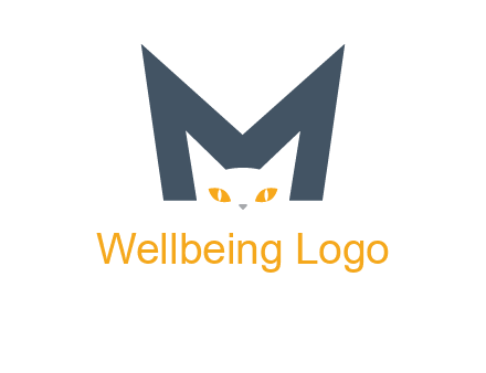 cat face letter m logo