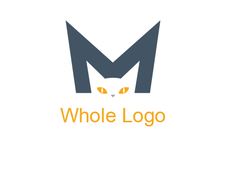 cat face letter m logo