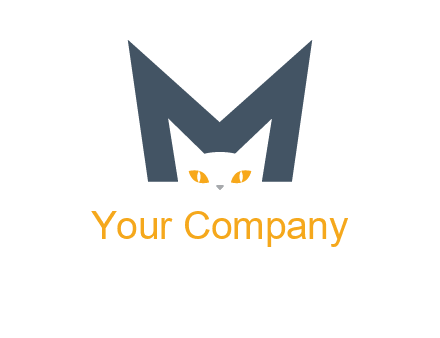 cat face letter m logo