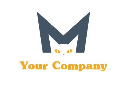 cat face letter m logo