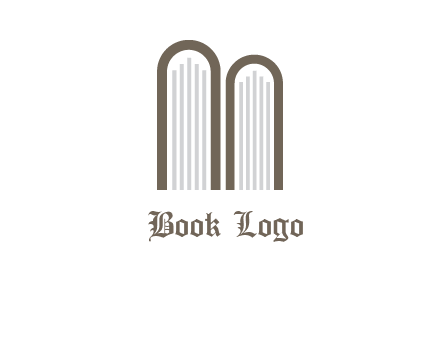 books look like letter M logo