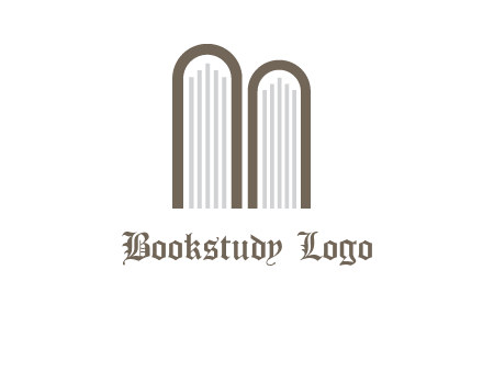 books look like letter M logo