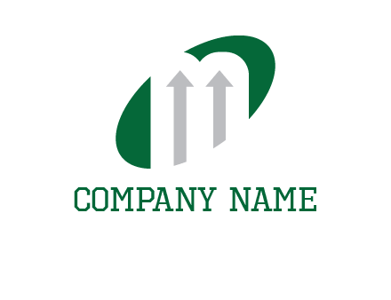 up arrows in letter M logo
