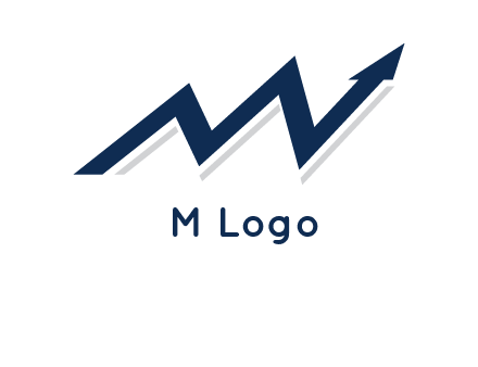graph arrow line letter M logo