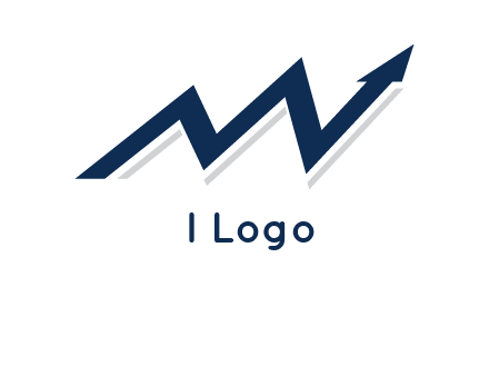 graph arrow line letter M logo