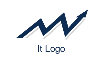 graph arrow line letter M logo