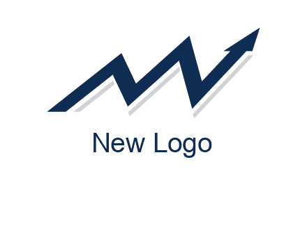 graph arrow line letter M logo
