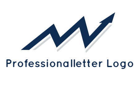 graph arrow line letter M logo
