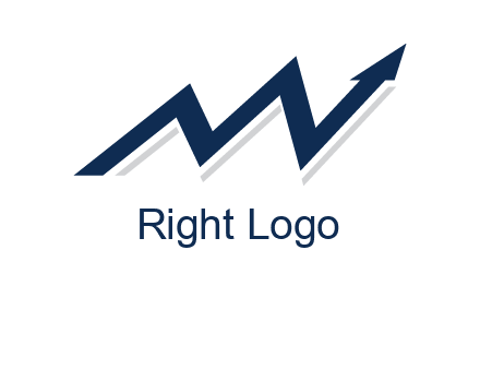 graph arrow line letter M logo