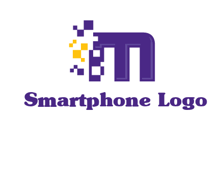 letter m pixels logo