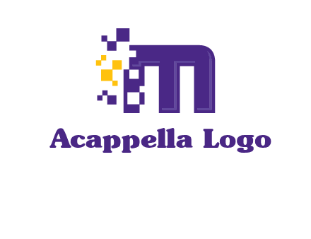 letter m pixels logo