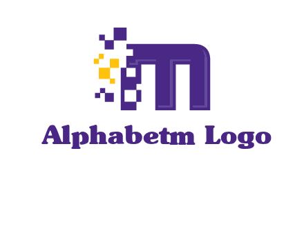 letter m pixels logo