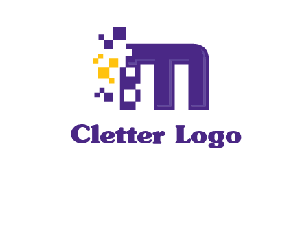letter m pixels logo