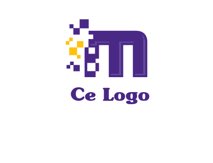 letter m pixels logo