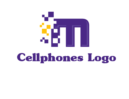 letter m pixels logo