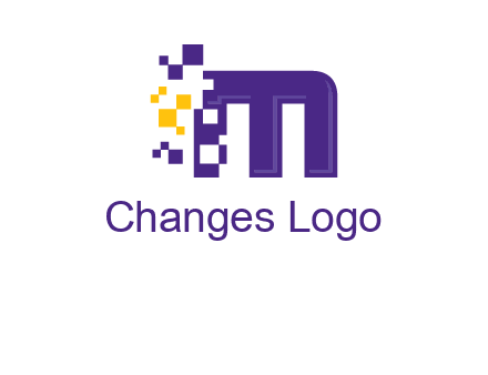 letter m pixels logo